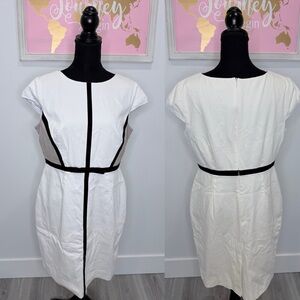 Tahari Arthur S. Levine White Midi Dress